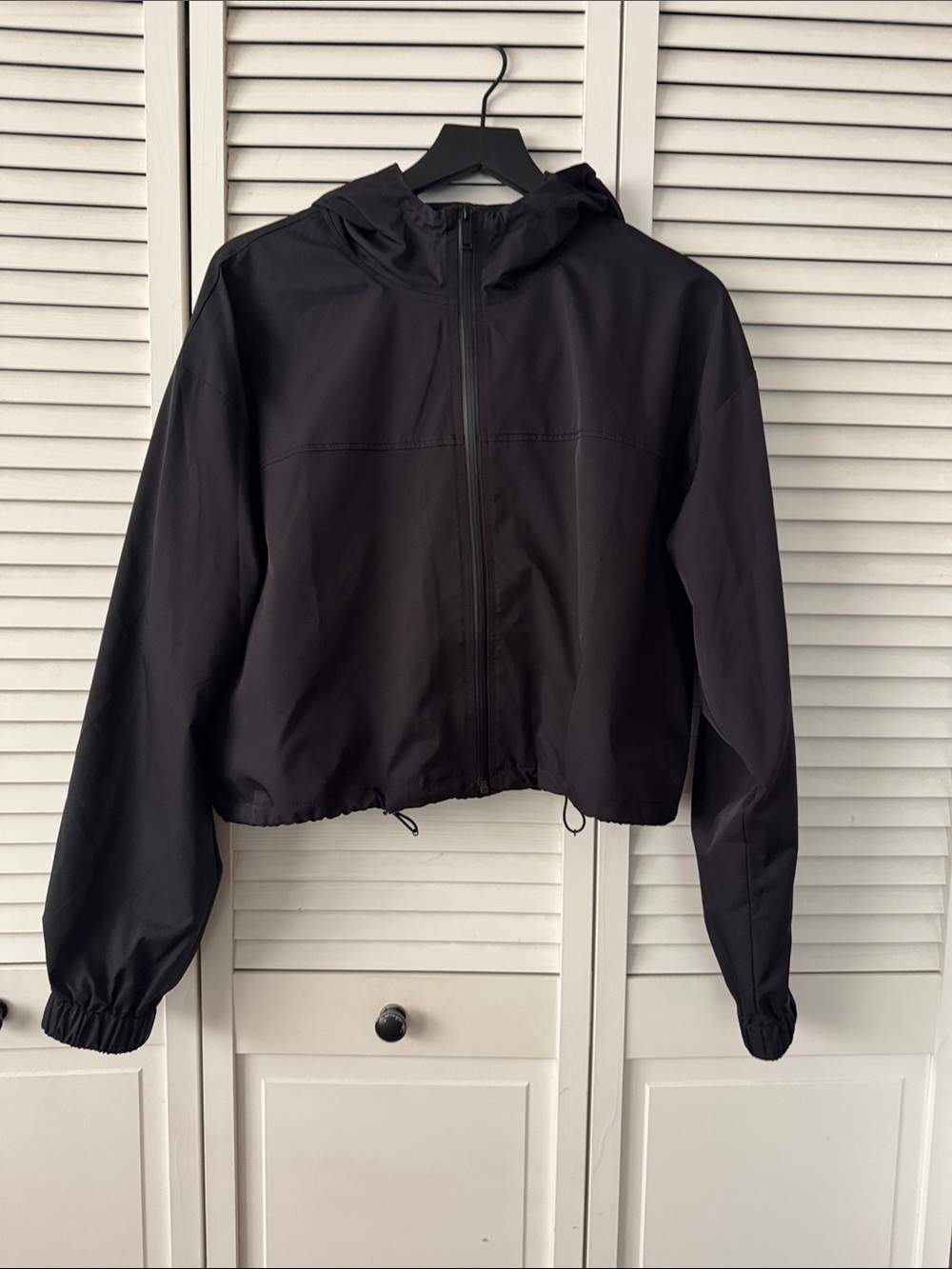 Aritzia Babaton Black Hooded Bomber Jacket